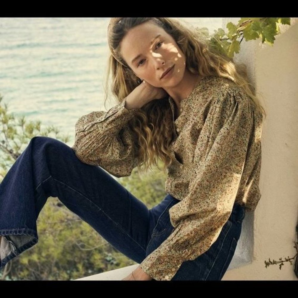 DOEN Scarlet top Liberty green chive XS